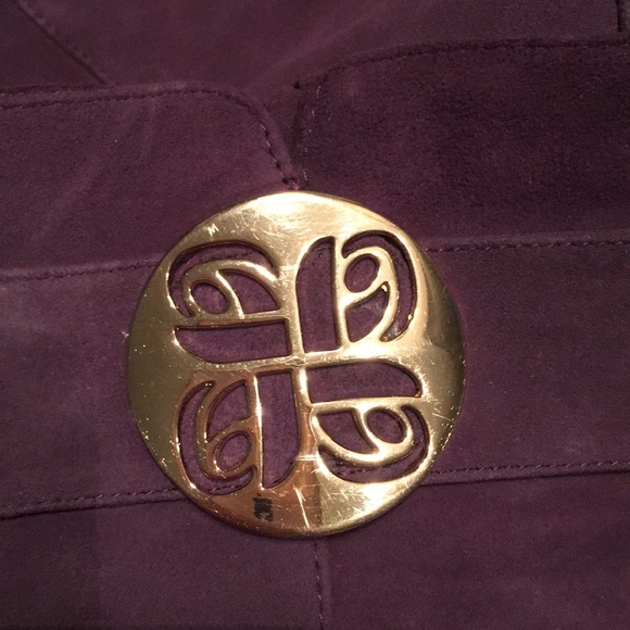 Browns Purple suede boots with gold hardware - Picture 3 of 5